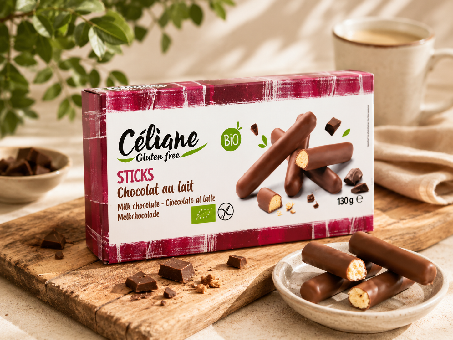 Bezlepkové ČOKOLÁDOVÉ TYČINKY, BIO, eshop.celiakarna.cz